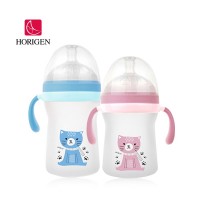 factory wholesale BPA free Baby feeding milk bottle set with silicone coating baby drinking water bottle straw cups