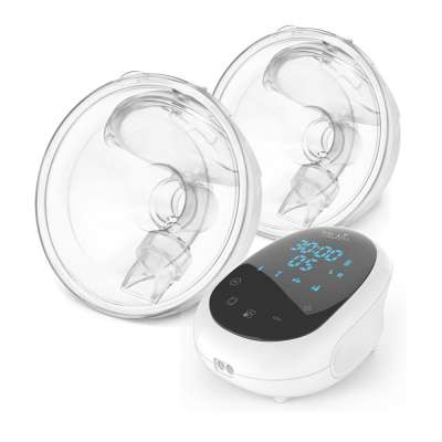 Shantou baby feeding supplies new design hands free breast pumping double breast pump electric